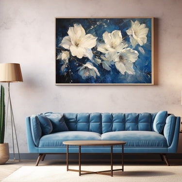White Flower Acrylic Painting